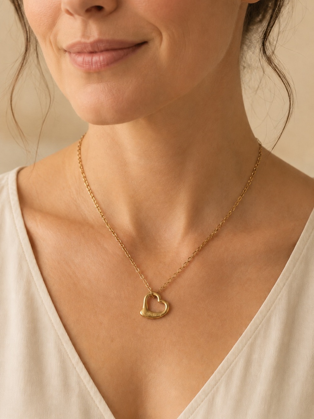 Gold Heart Pendant Necklace - Women Jewelry Steel 316L